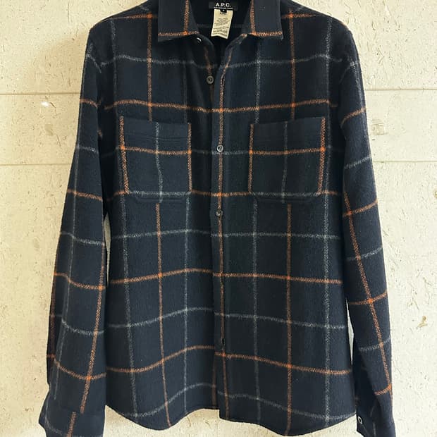 A.P.C. 아페쎄 울 체크 아우터셔츠