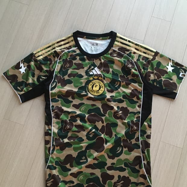 아디다스 x 베이프 FB 저지 탑 크루 그린