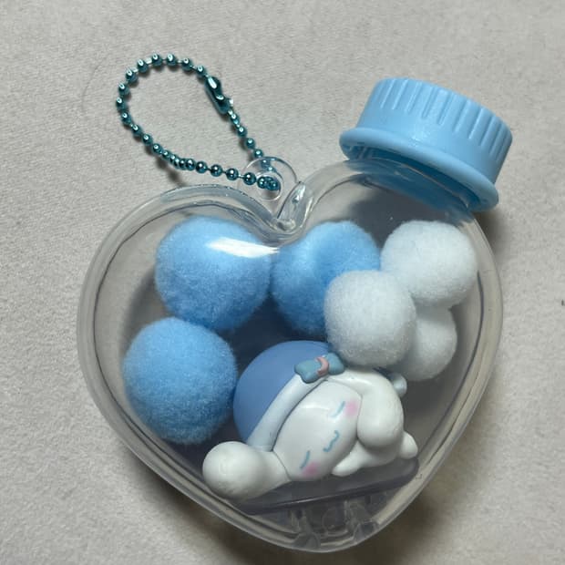 산리오 캬라모후 카라모후 하트케이스 마스코트 키링 시나모롤