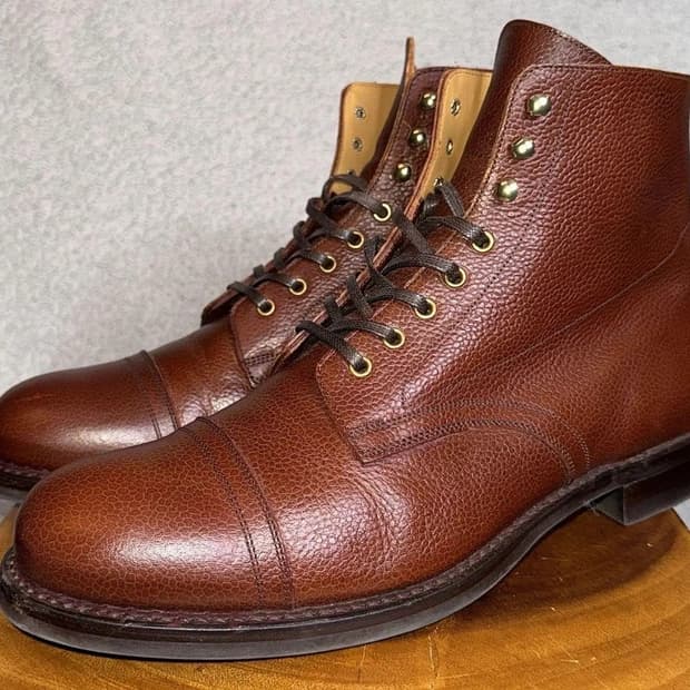 290 RRL 핸드버니시 페블 레더 부츠 리빙스턴