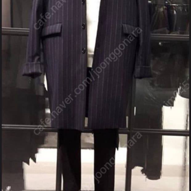 준지 16fw 스트라이프 코쿤핏 코트