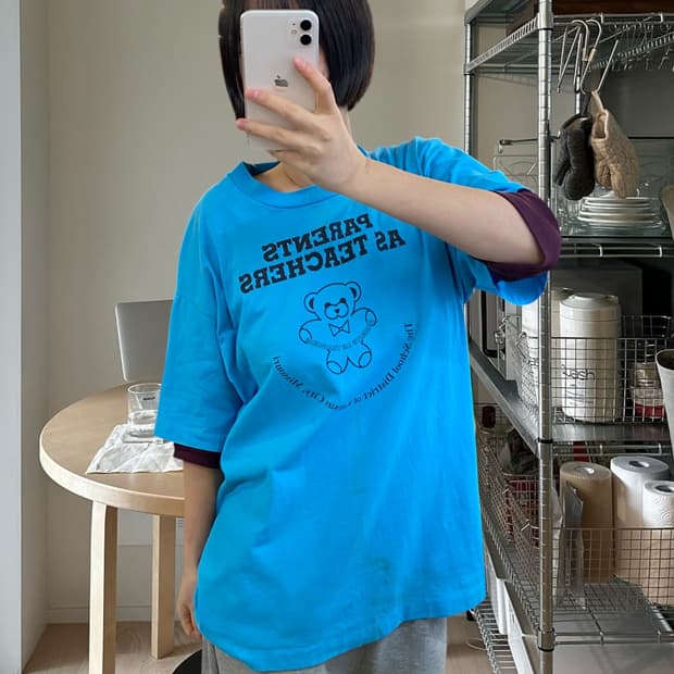 빈티지 1/2 티셔츠 MADE IN USA (Man XL) AA1062