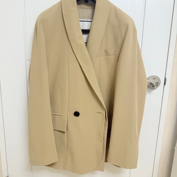 우영미 베이지 싱글 블레이저 48 사이즈