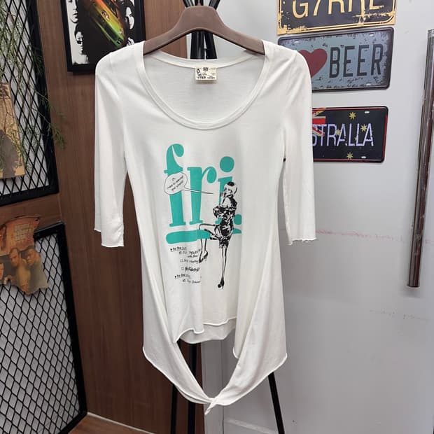 White Knot Detail Print T-Shirt