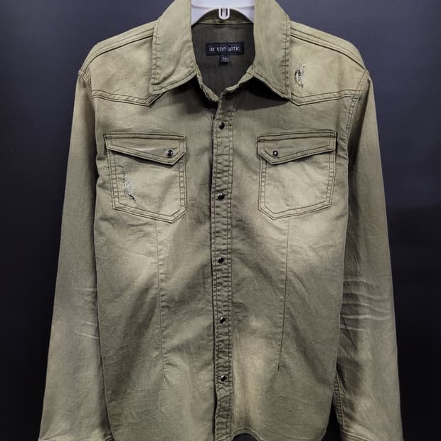 in the attic 빈티지 블리치드 웨스턴 셔츠