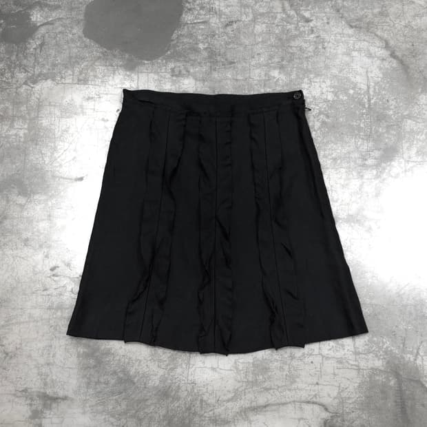 소니아 리키엘 러플 패널 린넨 스커트