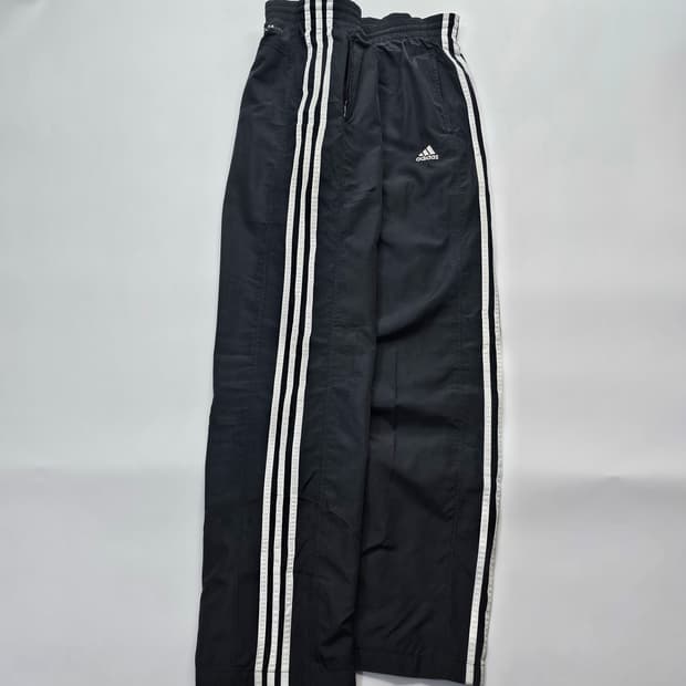 아디다스 블랙 삼선 트랙팬츠 바람막이 와이드 바지