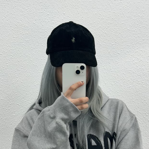 폴로 랄프로렌 그린포니 코듀로이 블랙 볼캡