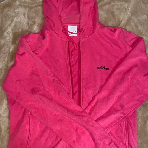 아디다스 빈티지 핑크 후드집업