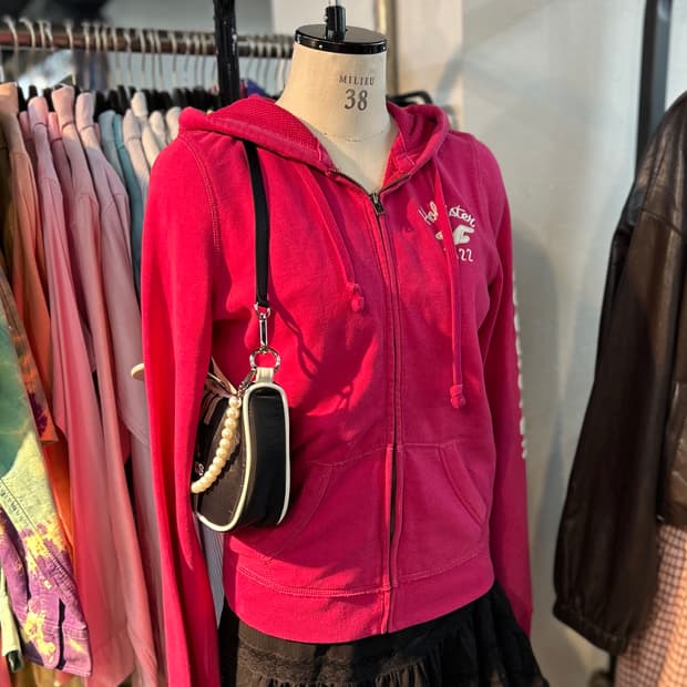 Hollister Pink Zip-Up Hoodie