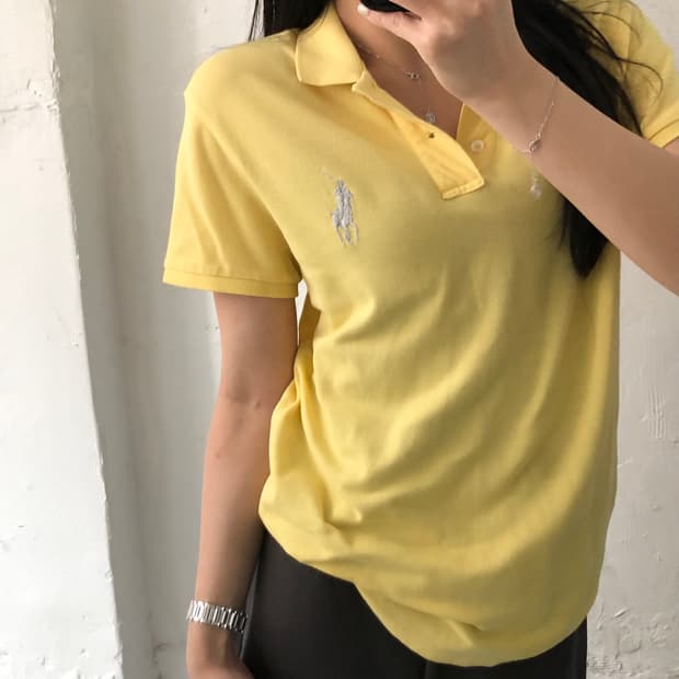 Polo 랄프로렌 골프 우먼라인 실버글리터포니 옐로우컬러 PK 카라티셔츠