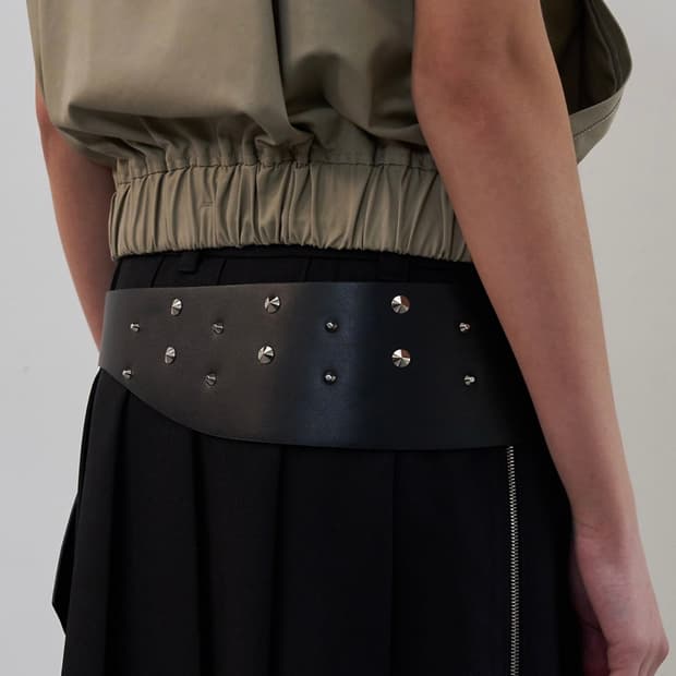 lcdc tm 와이드 스터드 레더 벨트