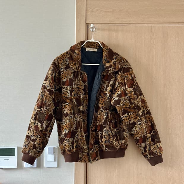 빈티지 브라운 호피 패턴 자켓