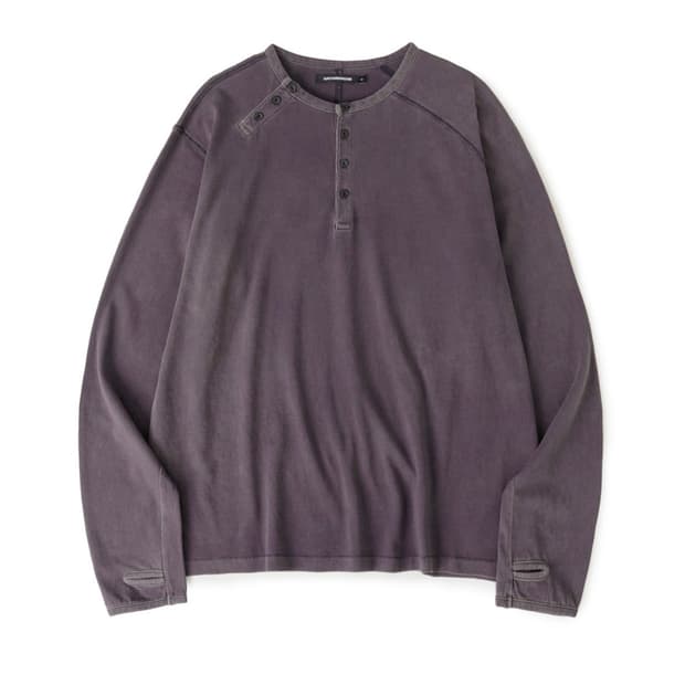 해칭룸 더블 헨리넥 티