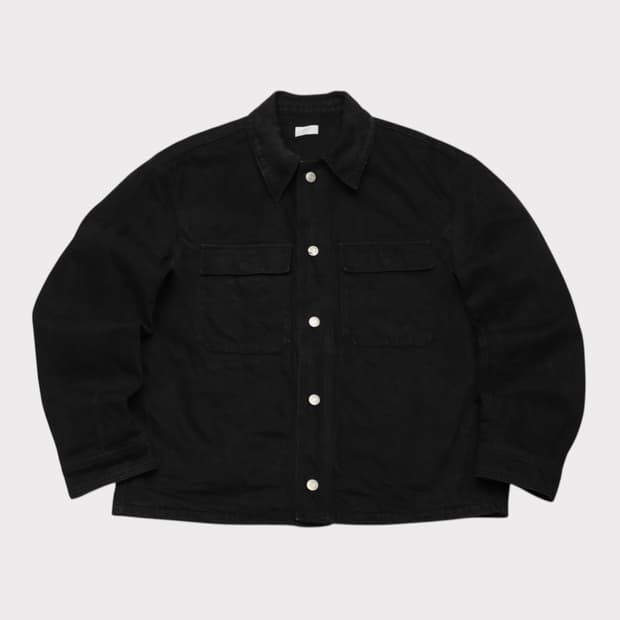 [M] 쿠어 워시드 블랙 트러커 자켓