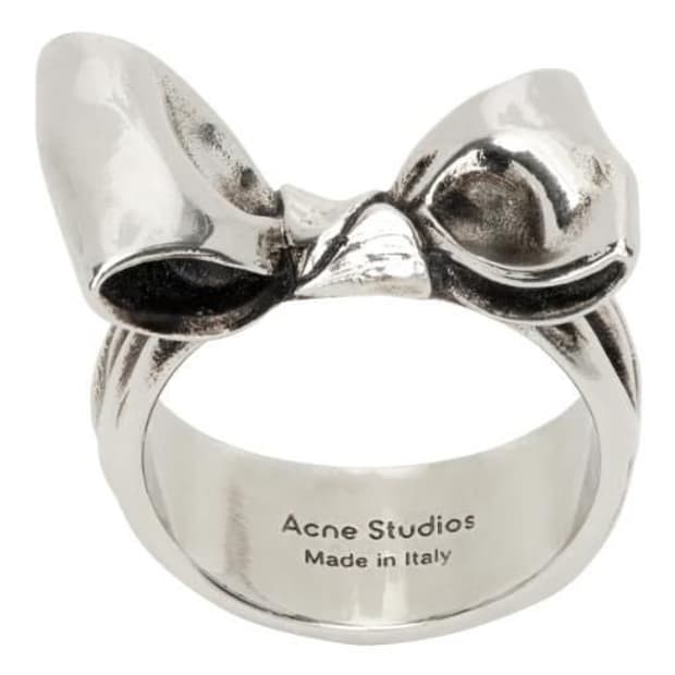 아크네스튜디오 SS23 리본링 실버 M