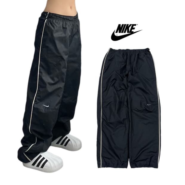 나이키 00s 미들 스우시 올드스쿨 와이드 바람막이 트랙팬츠