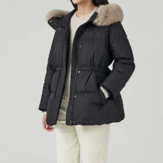 빈폴 24 폭스 퍼 후드 구스 패딩