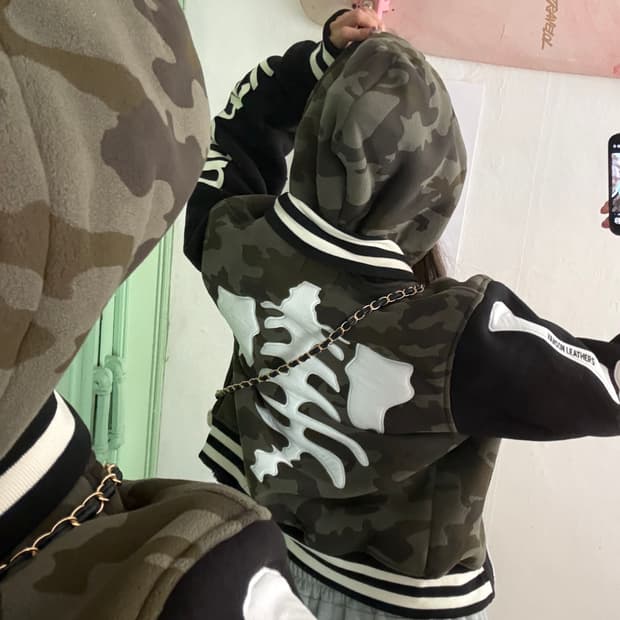 x AAO crop varsity jacket 크롭 바시티 자켓