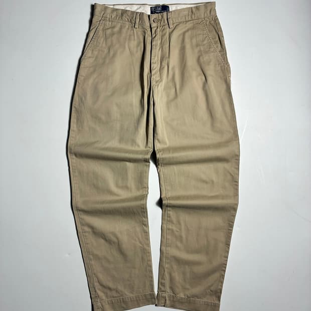 폴로 랄프로렌 로고 패치 클래식 베이지 치노 팬츠 R2355