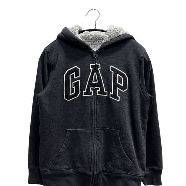 (L) GAP 키즈/우먼스 양털 셰르파 후드 집업 차콜