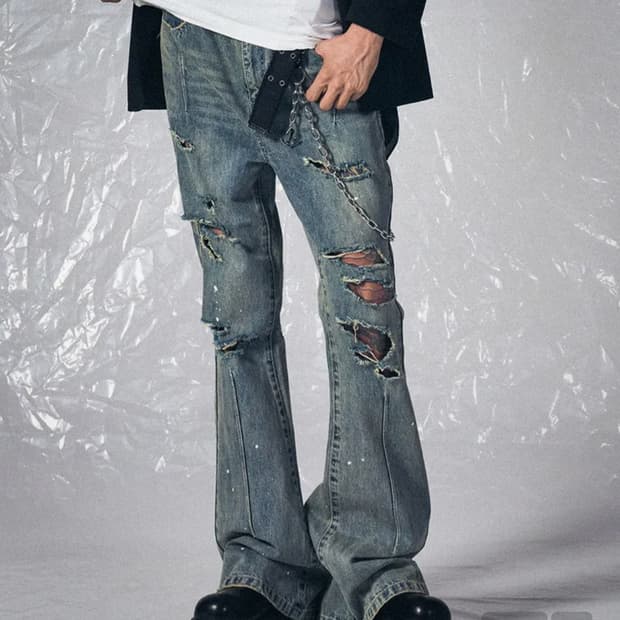 SLP RIPPED BOOTCUT JEANS BLUE (새상품)