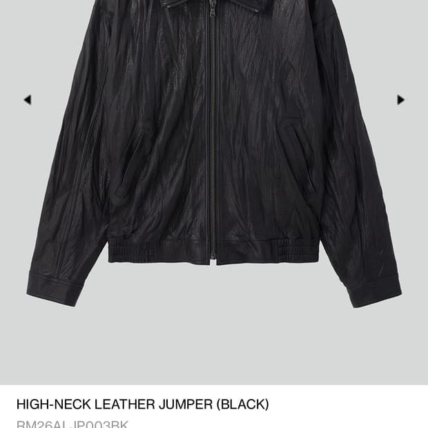 Recto 렉토 HIGH-NECK LEATHER JUMPER 