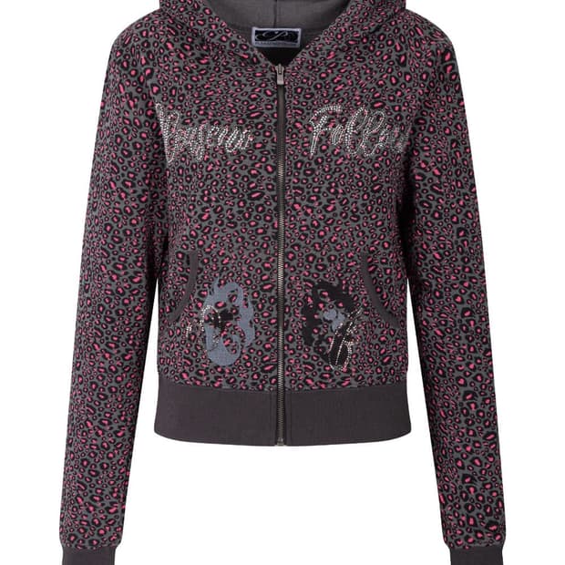 플리즈노팔로우 레오파드 크리스탈 후드집업 (핑크)