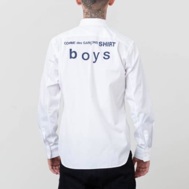 COMME des GARÇONS SHIRT boys 백로고 코튼 셔츠