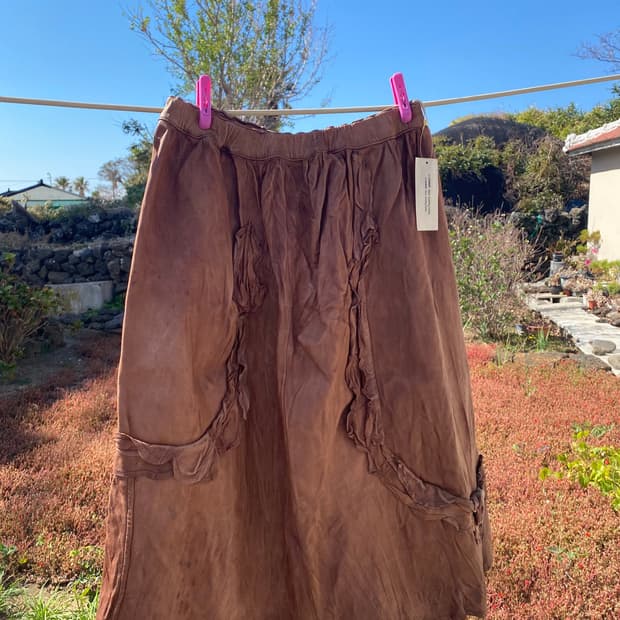 (M)꼼데가르송 가죽 스커트