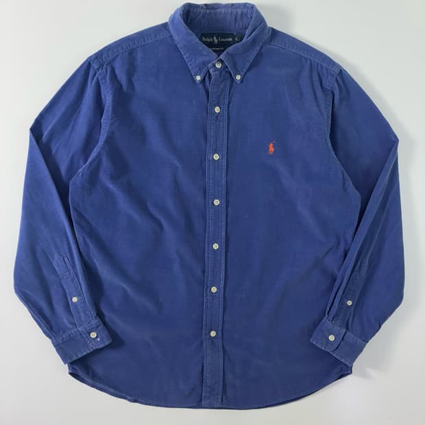 Polo  폴로 랄프로렌 자수 코튼 다크블루 셔츠 
