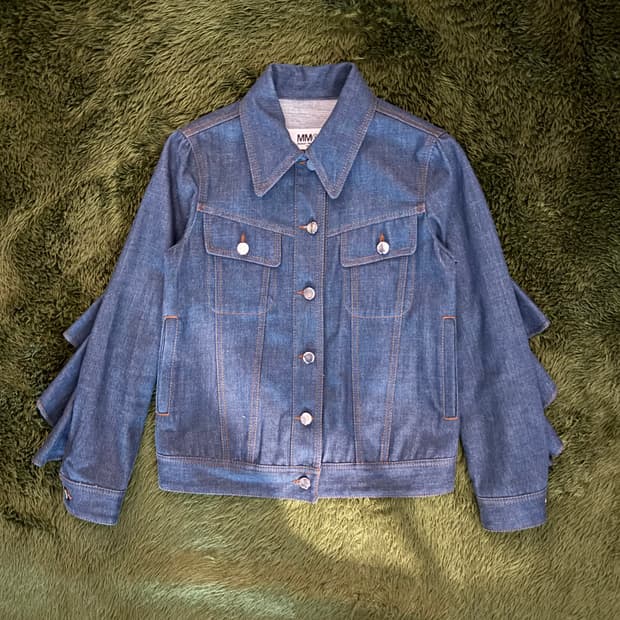 [36] MM6 메종 마르지엘라 Made in Italy 러플 데님 자켓