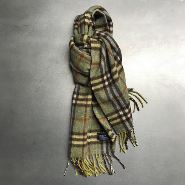 버버리 정품 캐시미어 머플러 카키