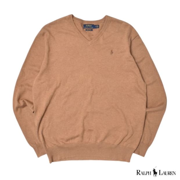 폴로 랄프로렌 피마 코튼 브이넥 니트 M N1164