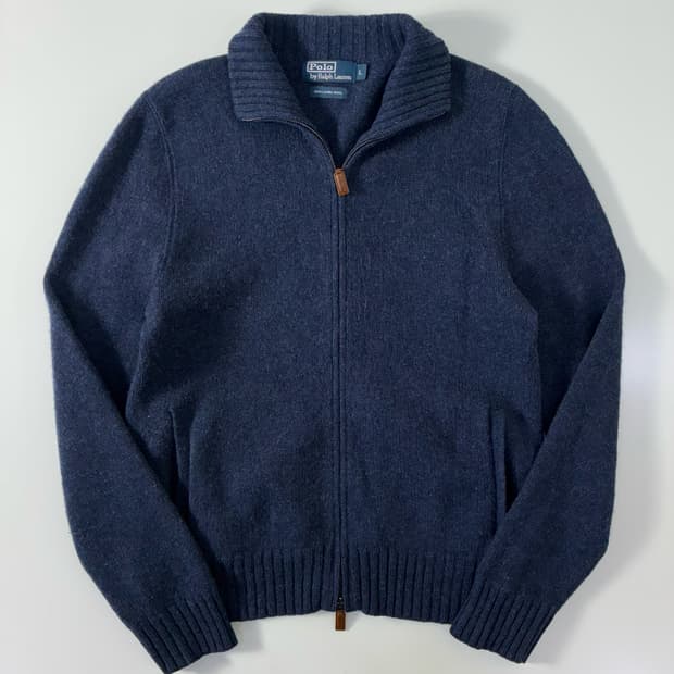 Polo  폴로 랄프로렌 2-way 네이비 램스울 니트 집업 