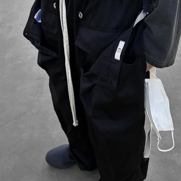 뉴치프시크dp 컴바인 레이어드 팬츠 블랙 뉴치프시크 디피