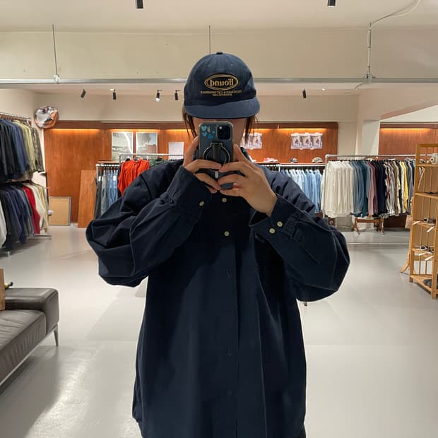 Vintage two pocket shirt  (Navy color)  