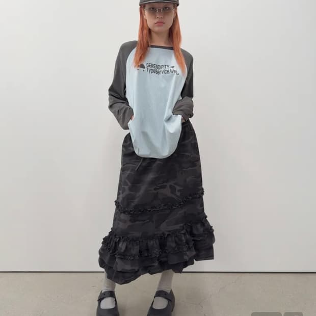 타입서비스 카모 볼륨 스커트