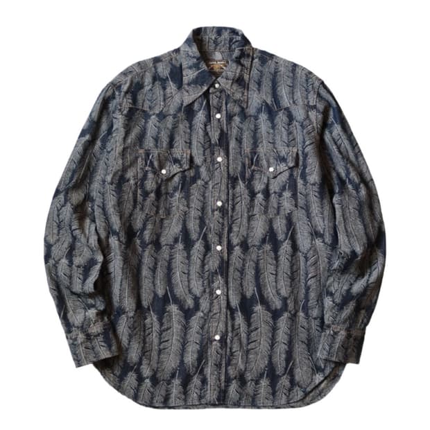 캐피탈 / 5온즈 맥파이 데님 허스키 웨스턴 셔츠 다크 인디고 / 4