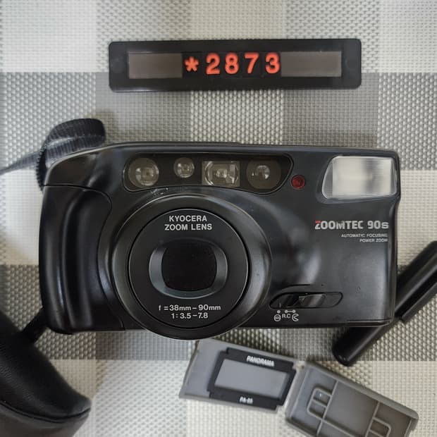 교세라 줌텍 90 S 데이터백 필름카메라 리모컨 파우치포함