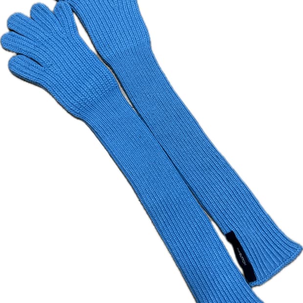 푸시버튼 니트 울 장갑