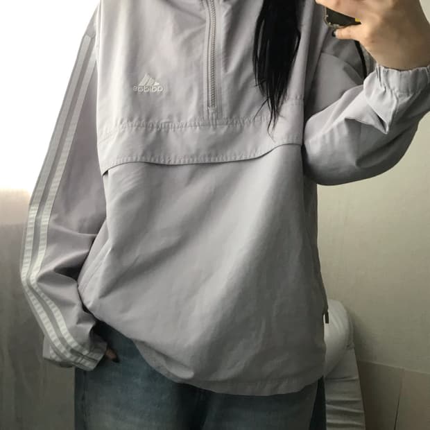 아디다스 90s 연그레이 반집업