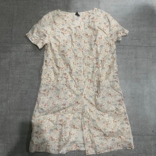 일본빈티지 Gap 하구미모리걸 할메카지 플라워 주머니 미디원피스