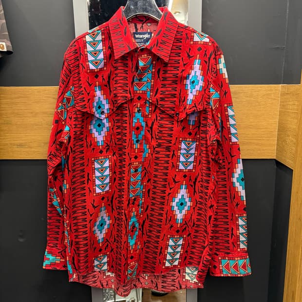 Wrangler 랭글러 웨스턴 패턴 셔츠 레드