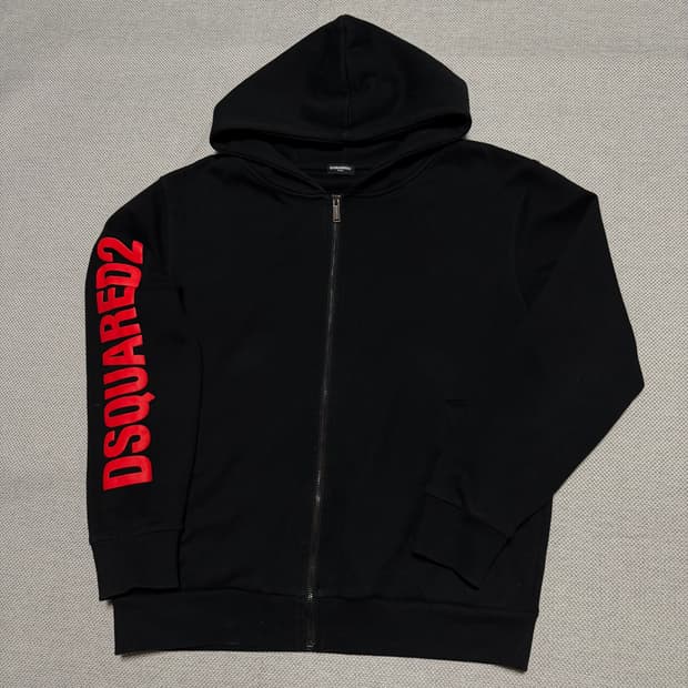 디스퀘어드2 홈 사이드 백프린팅 후드집업