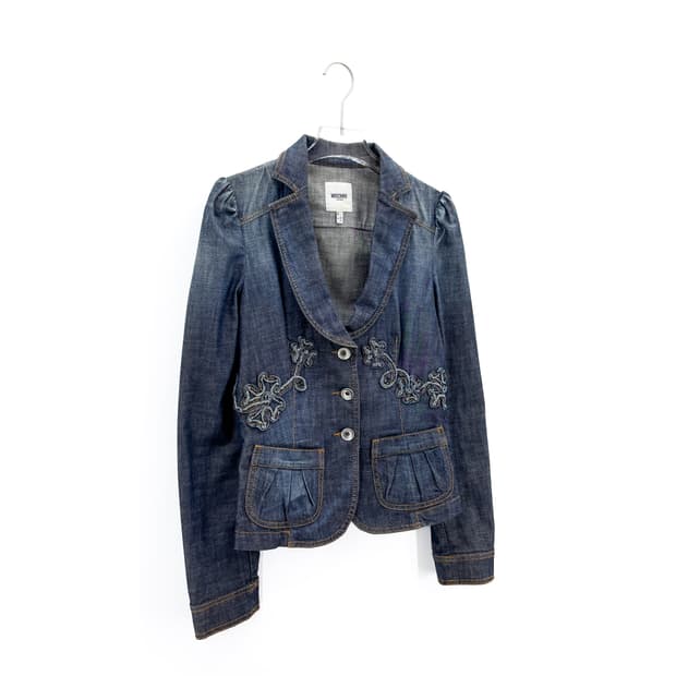 모스키노 플라워 아플리케 데님자켓