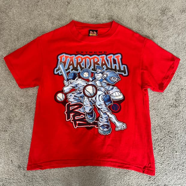 빈티지 00s Rude Boyz 프린팅 미디크롭 반팔티L