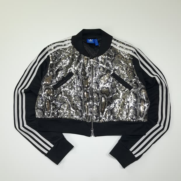 CL651 L 아디다스 오리지널 터키판 스네이크스킨 크롭 집업 자켓