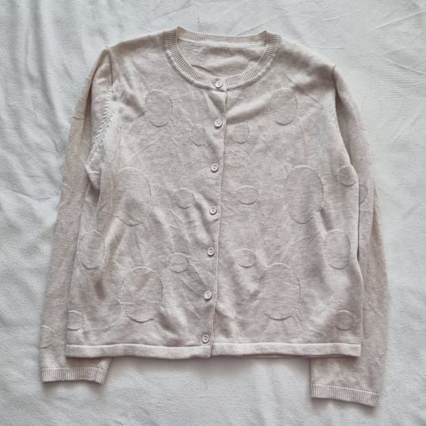 빈티지 모리걸 하구미 도트 가디건