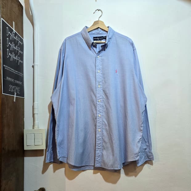 폴로 마이크로 체크 Classic Fit 셔츠 블루 (Polo)